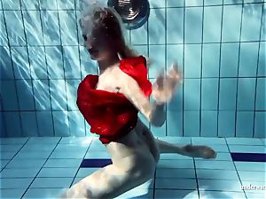 torrid blond Lucie French teen in the pool