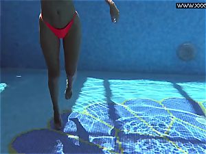 famous Mary Kalisy is swimming bare for XXXWATER